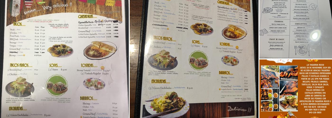 Taqueria Rocio Menu