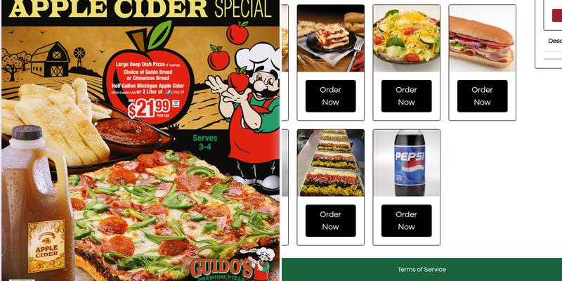 Guido's Premium Pizza Waterford Menu