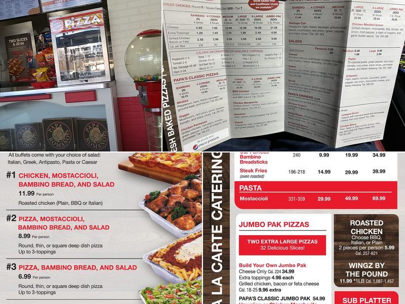 Papa Romano's Pizza & Mr. Pita Menu