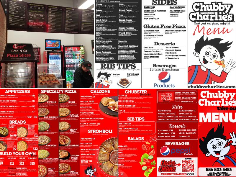 Chubby Charlie's Pizza Menu