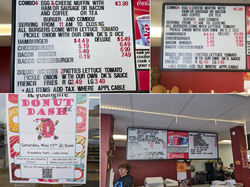 DK Donuts & Burgers Menu