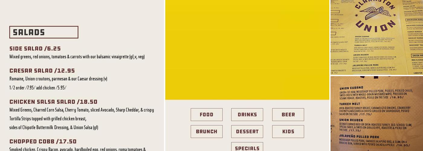 Clarkston Union Bar & Kitchen Menu