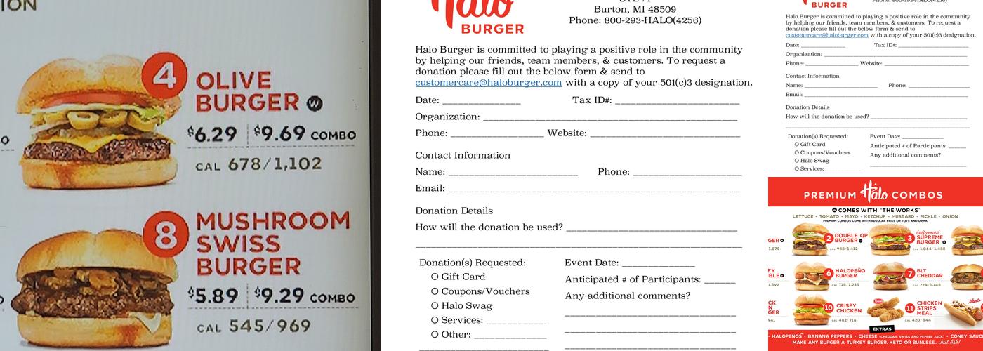 Halo Burger Menu