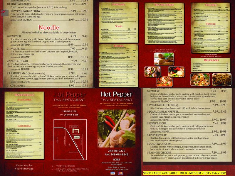 KK Pepper Thai Restaurant Menu