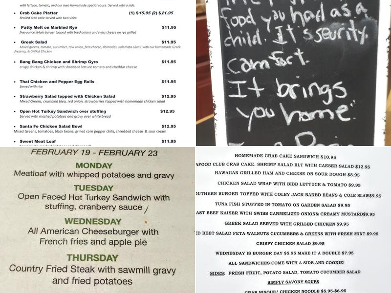 Simply Savory Cafe Menu