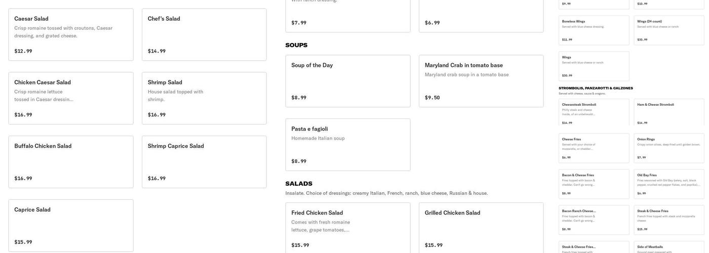 Andre's Pizza Menu