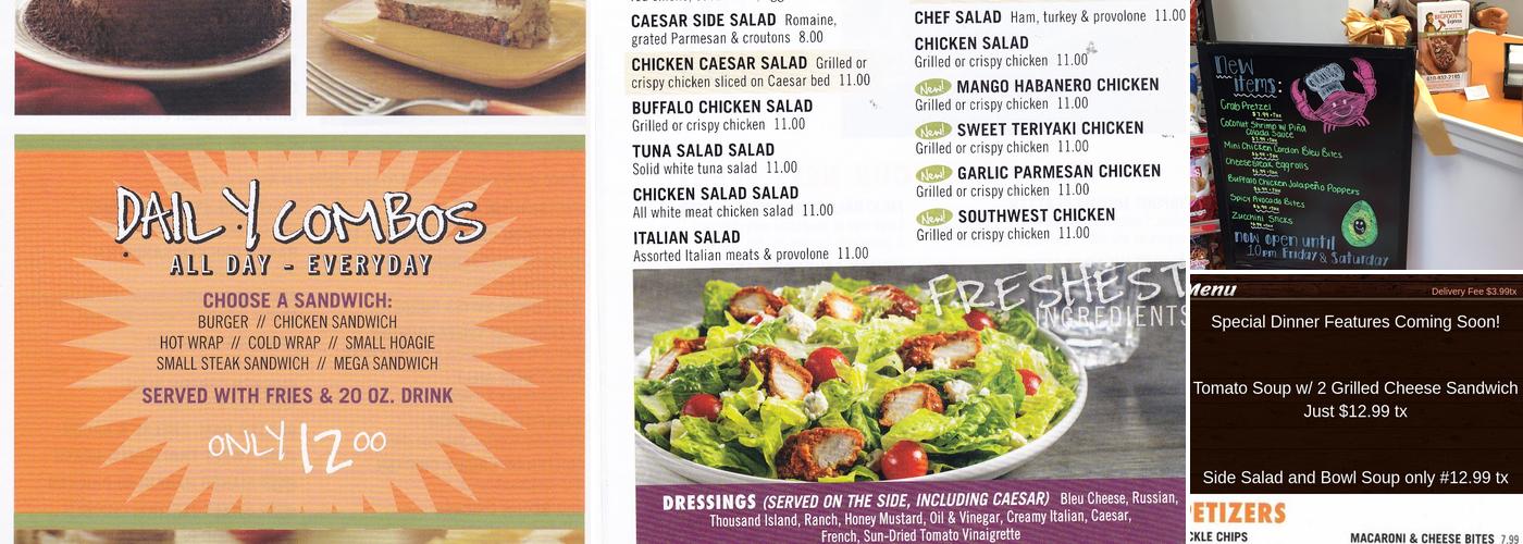 BIGFOOT'S EXPRESS Menu