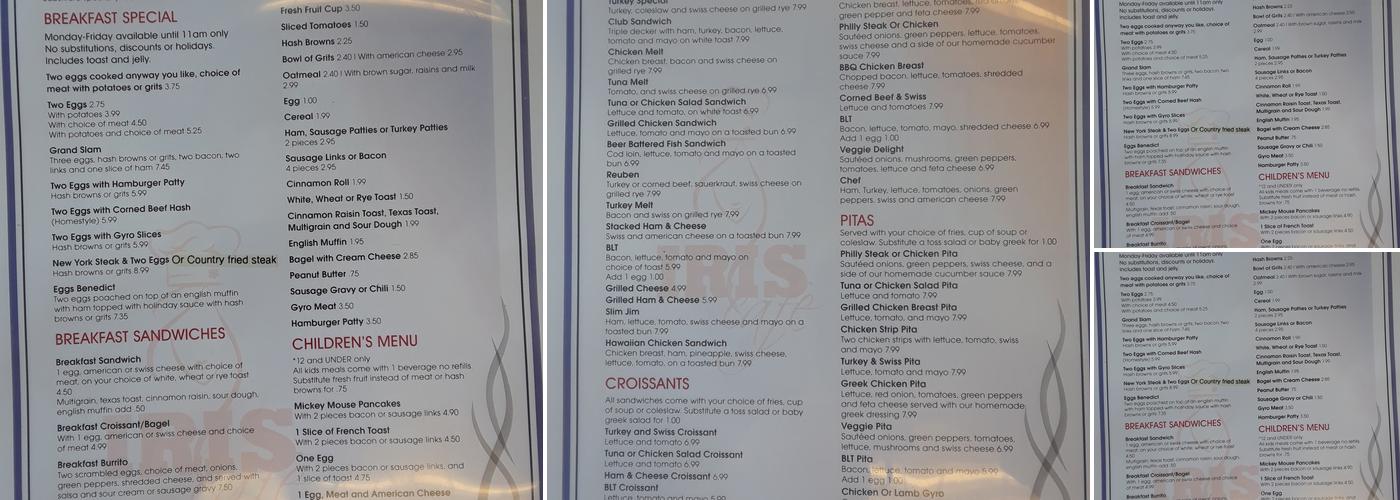 Iris Cafe Restaurant Menu