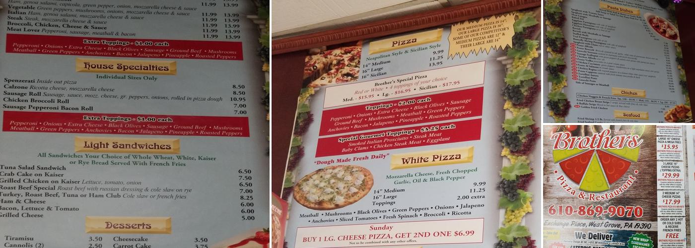Brother's Pizza & Restaurant Menu