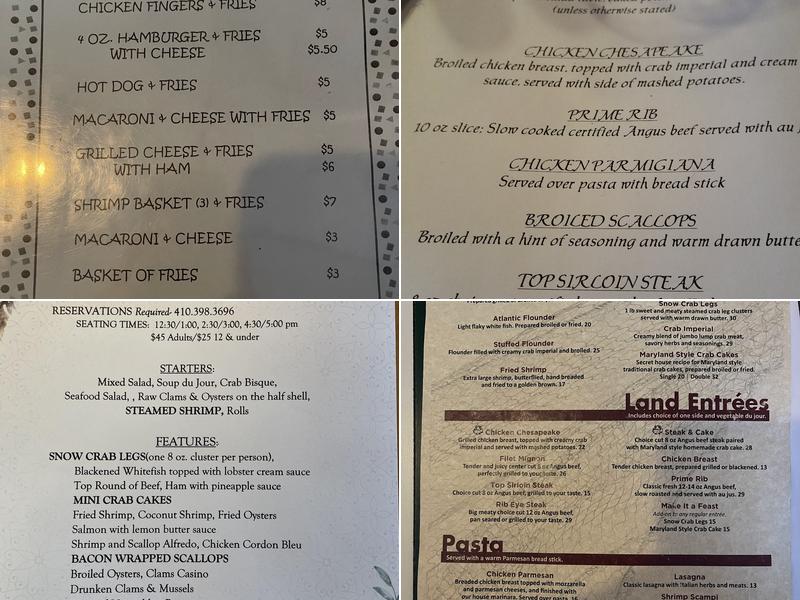 Wesley's Restaurant Menu