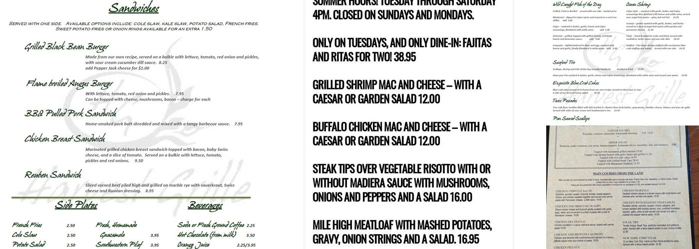 Harvest Grille Menu