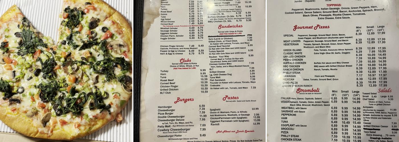 Limestone Pizza & Grille Menu