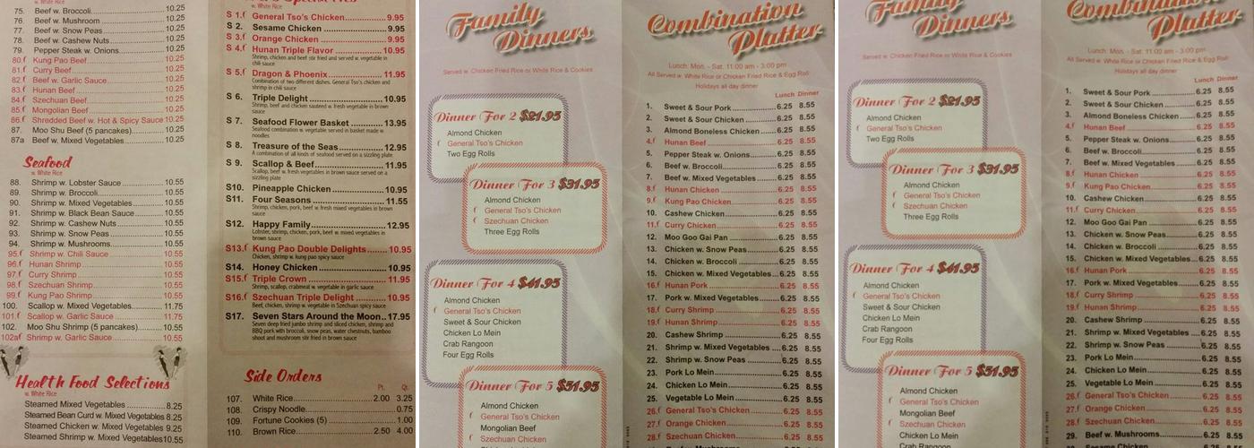 TJ's Express Gourmet Menu