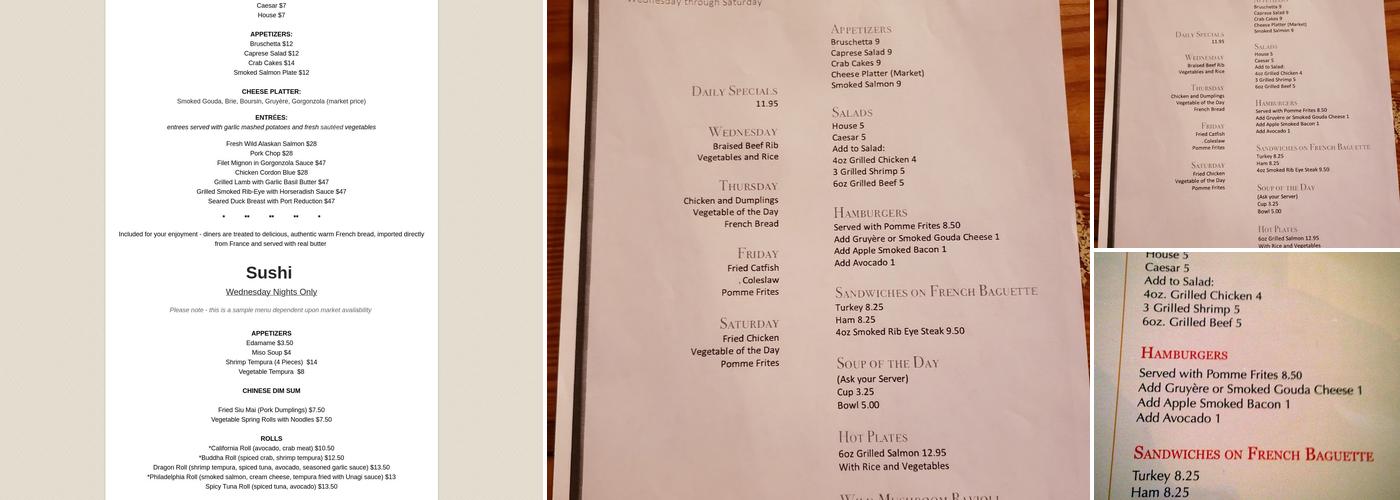 Red Vault Bistro Menu