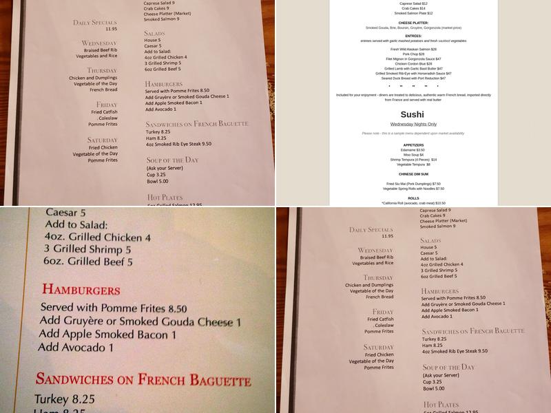 Red Vault Bistro Menu