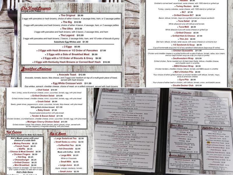 Mel's Grill 2 Menu