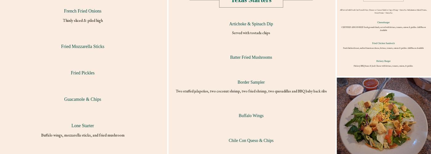 Robert's Steakhouse Menu