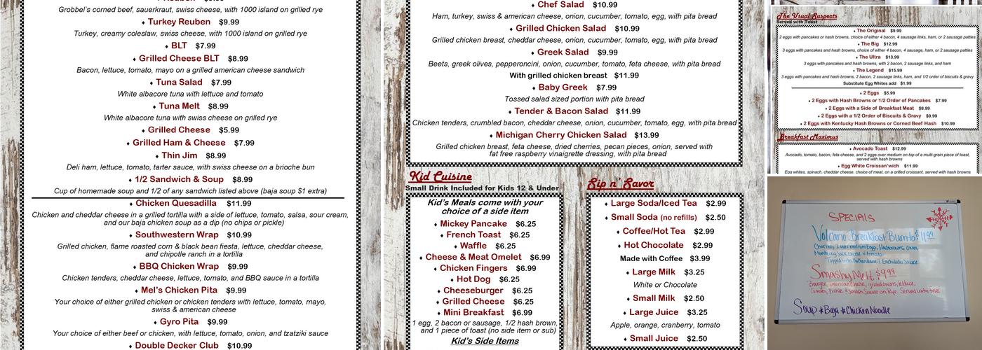 Mel's Grill Menu