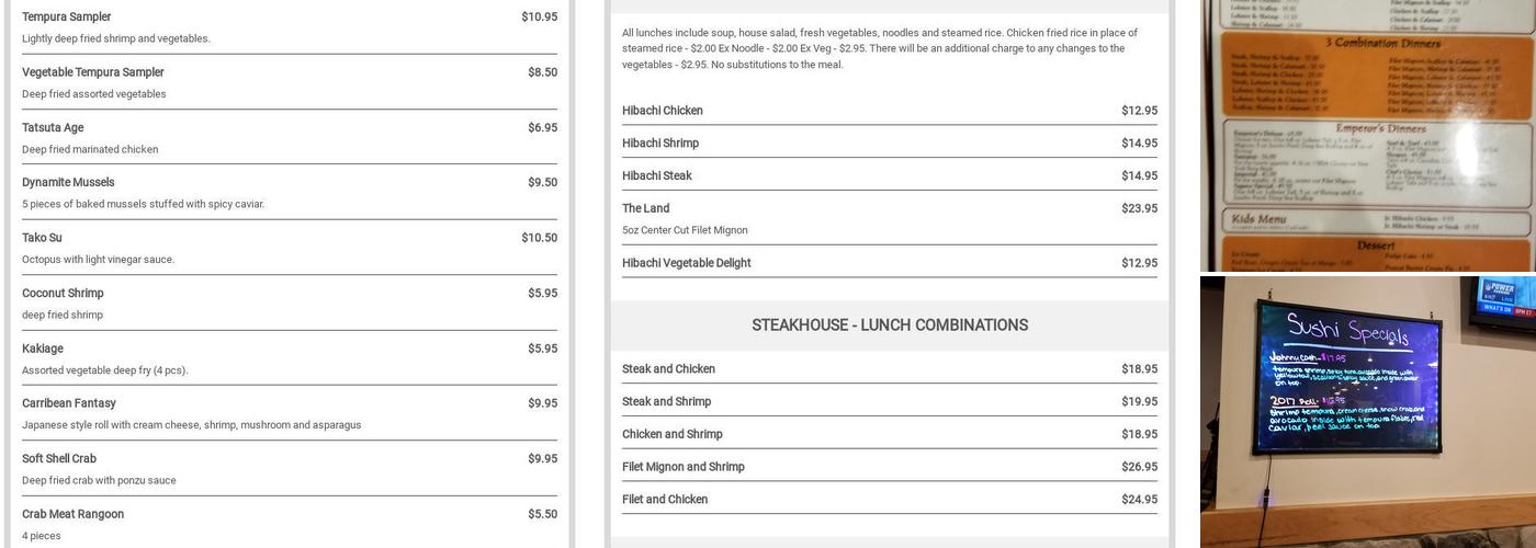 Sagano of Clarkston Menu