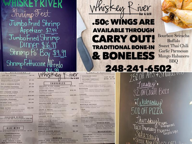Whiskey River Bar & Grill Menu