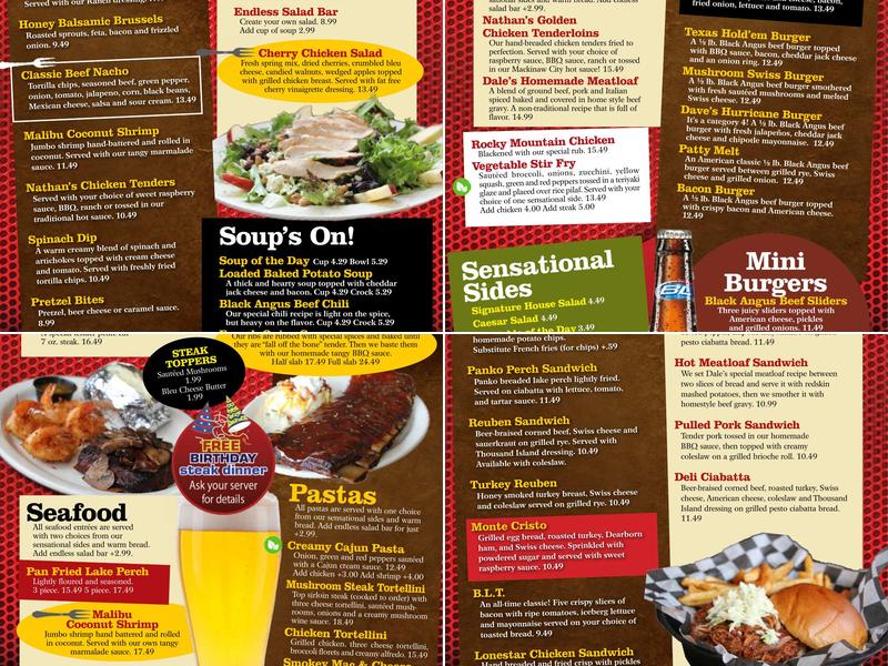 Dave & Amy's Menu