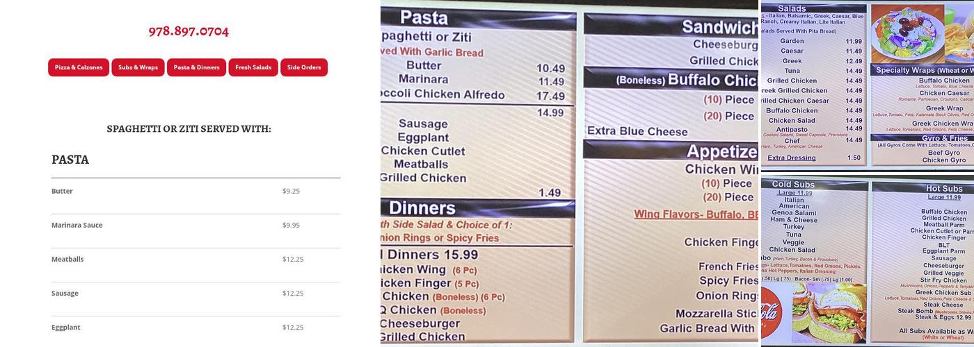 Stow House of Pizza Menu