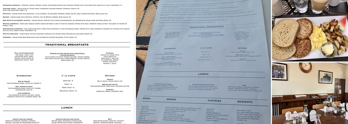 Back In Time Cafe Menu