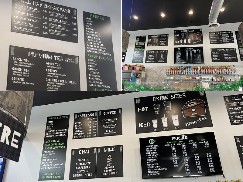 The Perfect Perk Cafe Menu