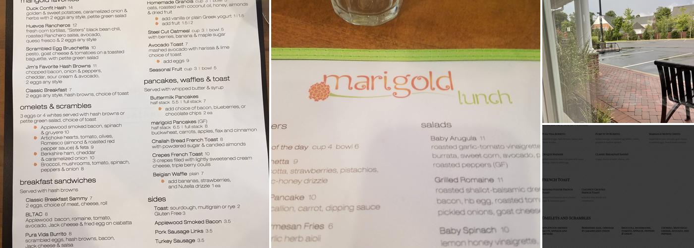 Marigold Market & Cafe Menu