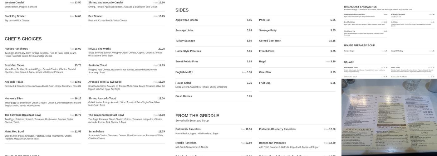 Honey Berry Cafe Menu