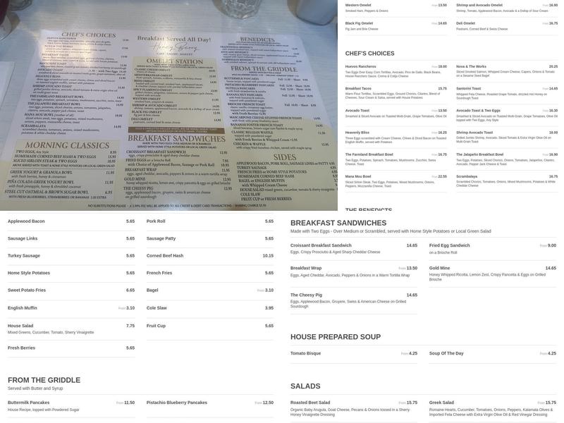 Honey Berry Cafe Menu