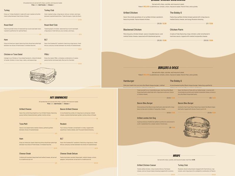 Ray's Cafe Menu