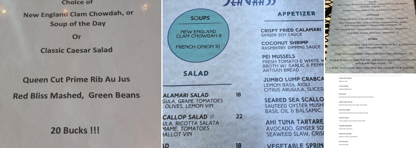 SeaGrass Restaurant Menu