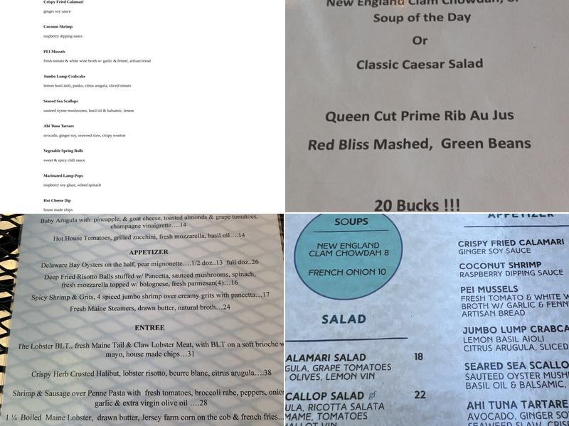 SeaGrass Restaurant Menu