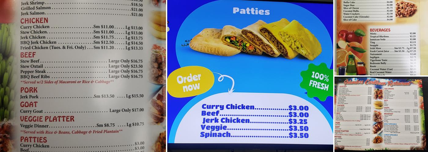Islander Caribbean Restaurant Menu