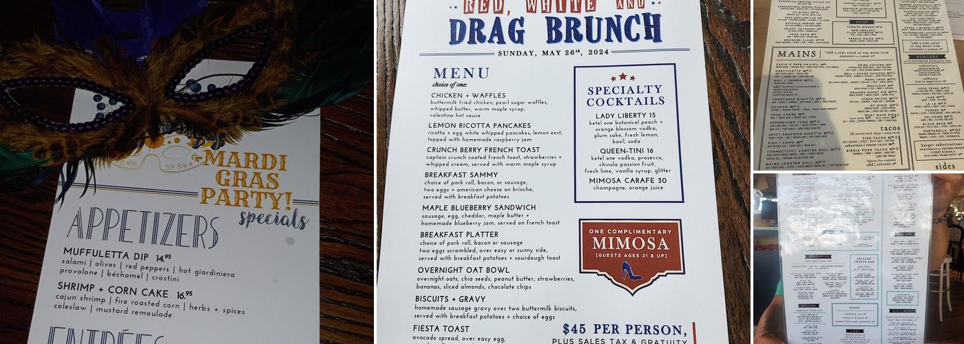 Tim McLoone's Supper Club Menu