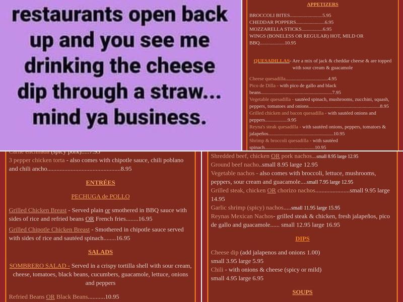 Reyna's Menu