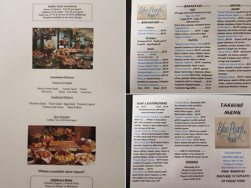 Blue Peach Cafe Menu