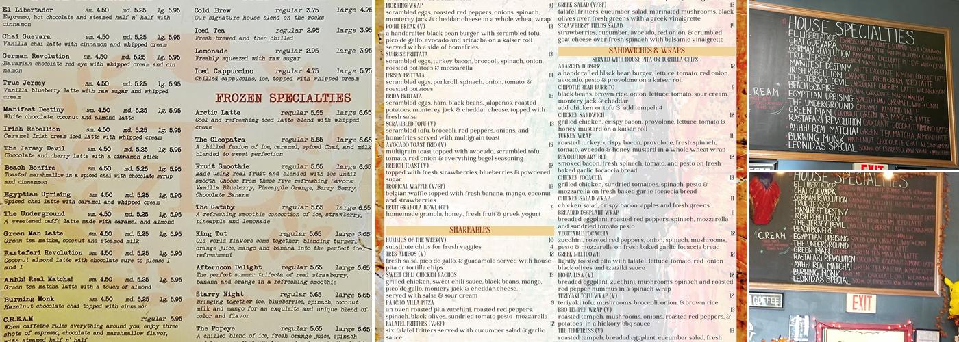 Revolutionary Lounge & Cafe Menu