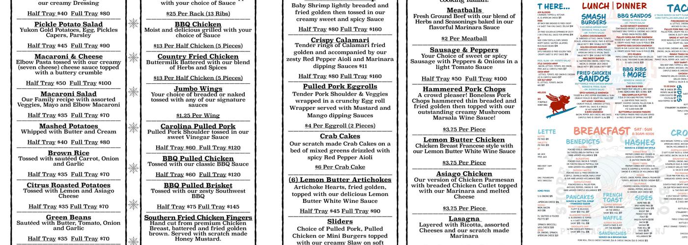 Shore Points BBQ Menu