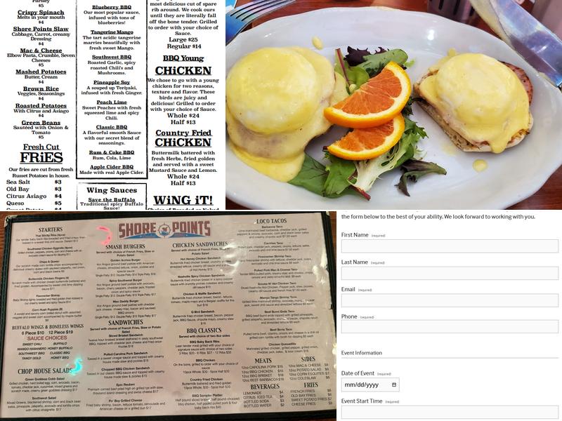 Shore Points BBQ Menu