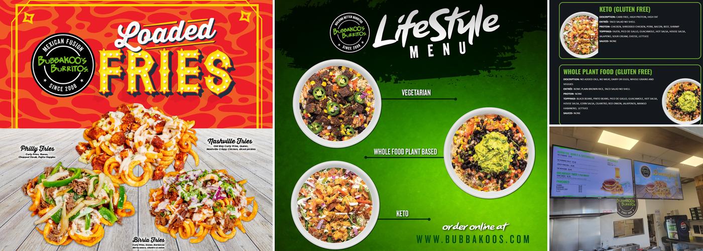 Bubbakoo's Burritos Menu