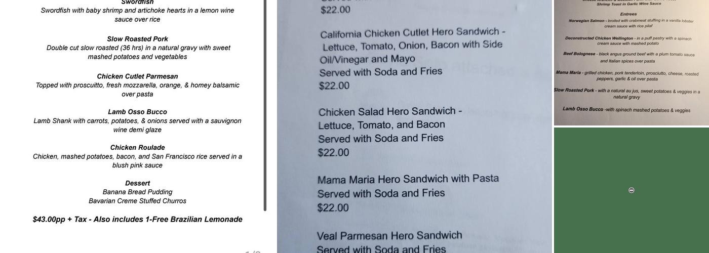 Arugula Spring Lake Menu