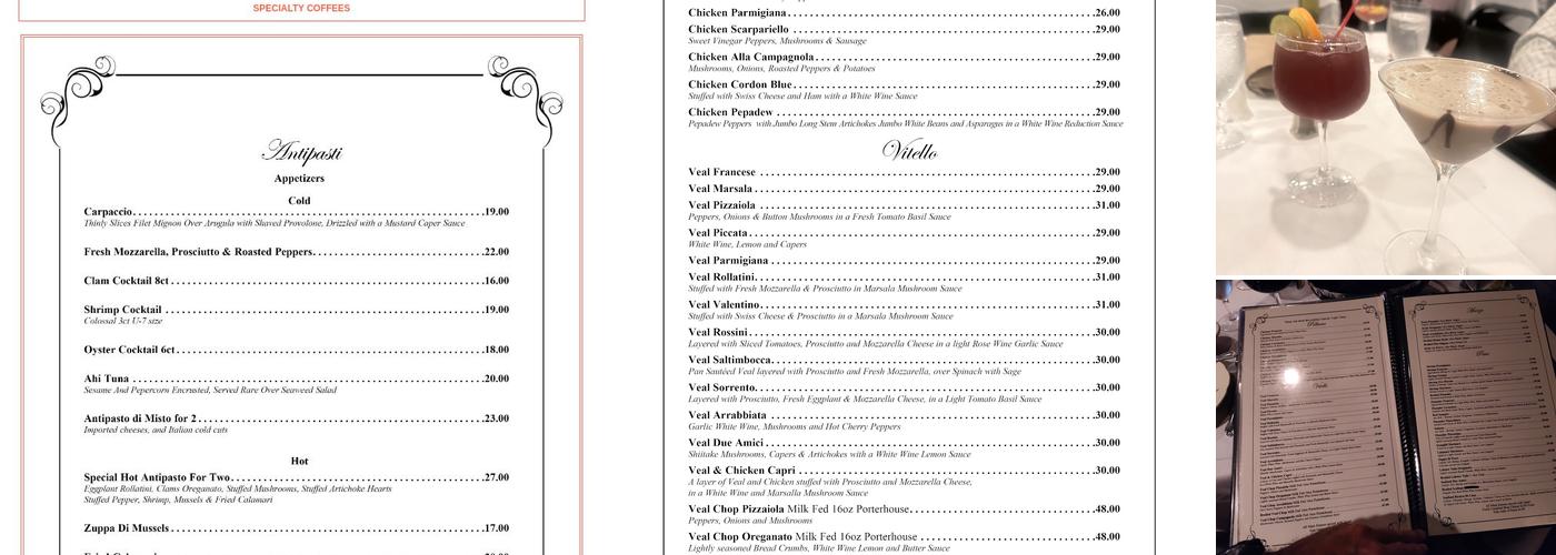 Due Amici Menu