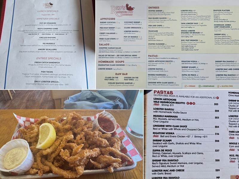 Red's Lobster Pot Restaurant Menu