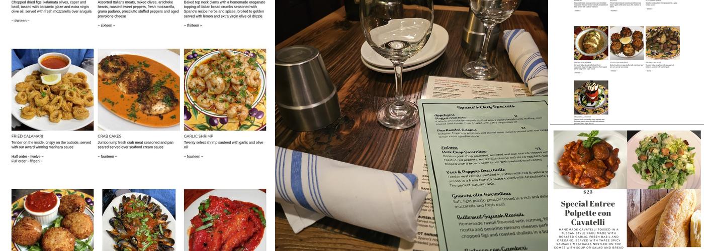 Spano's Ristorante Italiano Menu