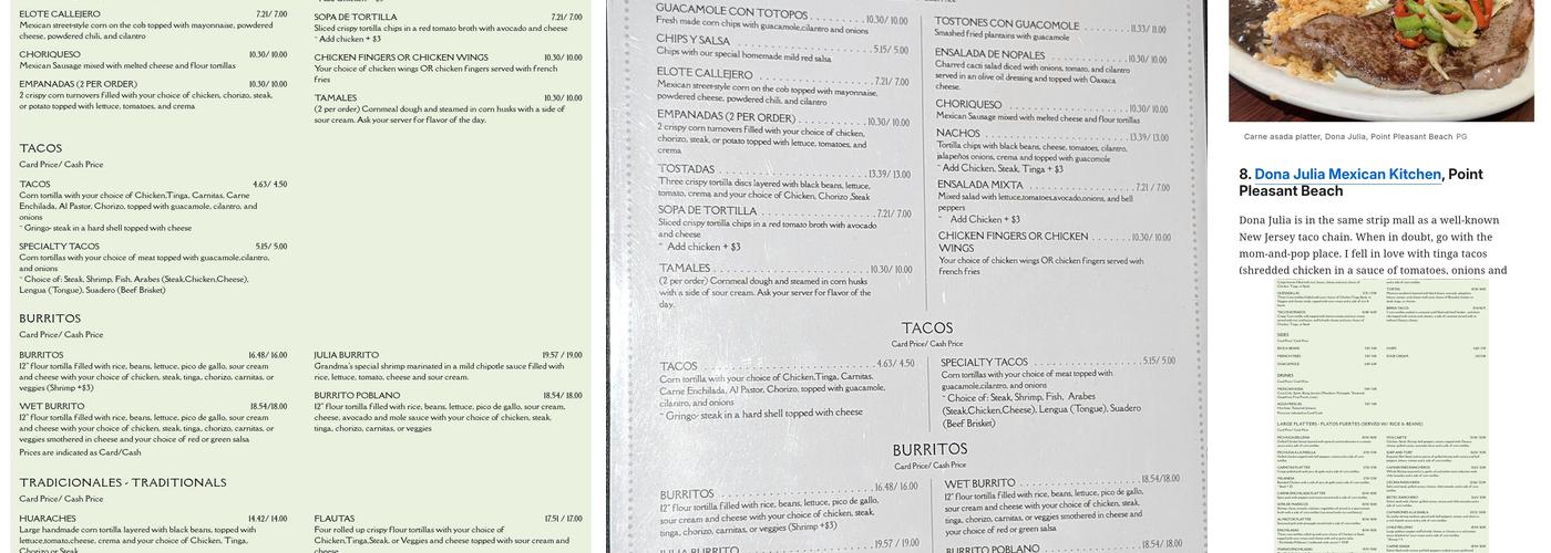 Doña Julia Mexican Kitchen Menu