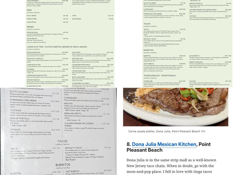 Doña Julia Mexican Kitchen Menu