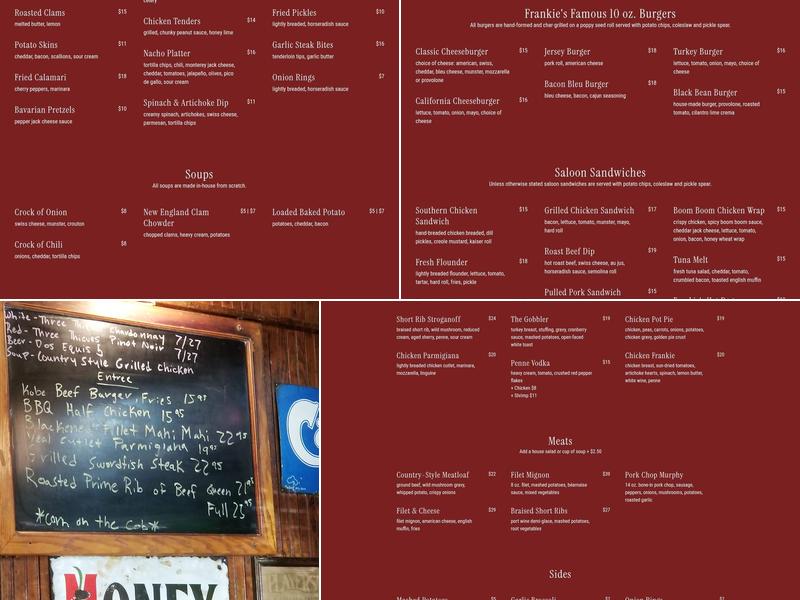 Frankie's Bar & Grill Menu