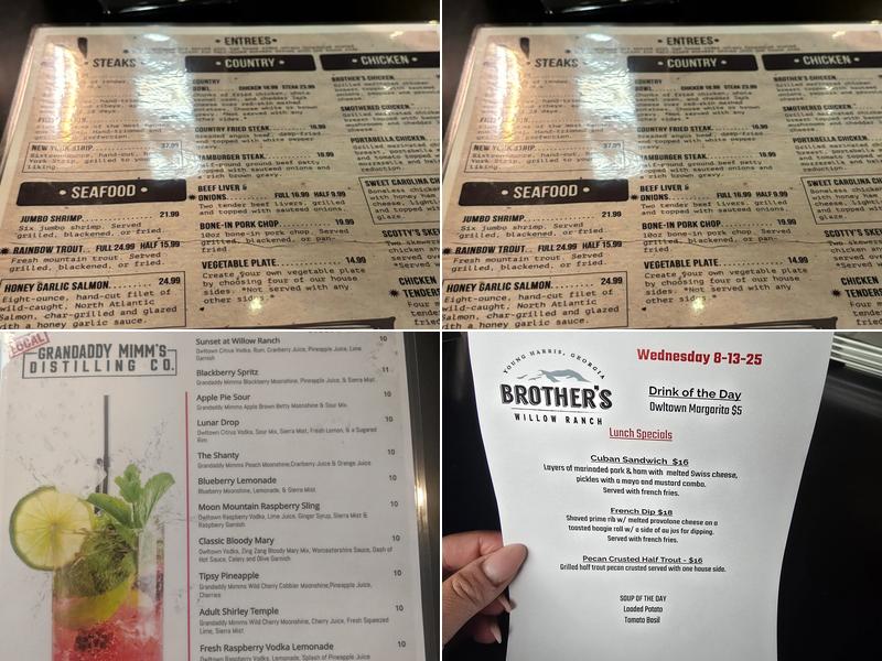 Brother's at Willow Ranch Menu